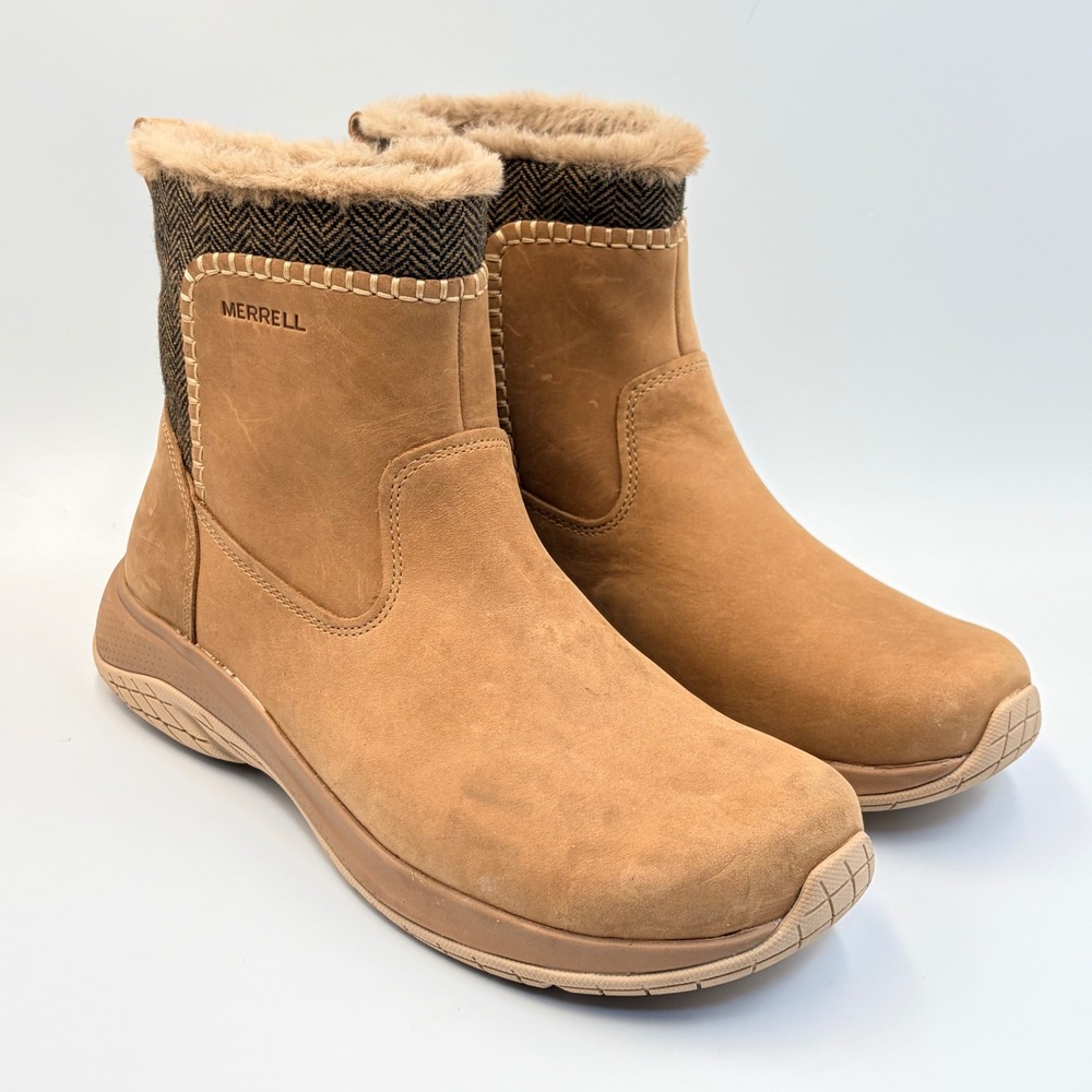 Merrell Women's 9.5 Encore Ice 5 Mid Zip Otter Waterproof Faux Fur Fleece Lined - Picture 5 of 13